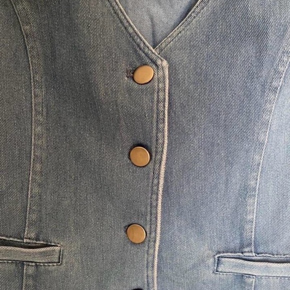 Madden Girl Light Blue Denim Vest - Picture 2 of 3